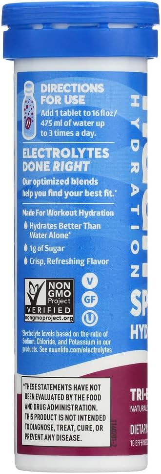 Nuun Active Tri-Berry Electrolyte Drink Tablets - 30 Count Pack