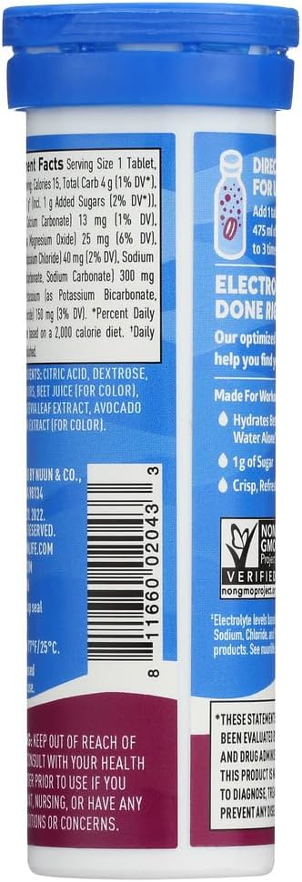 Nuun Active Tri-Berry Electrolyte Drink Tablets - 30 Count Pack