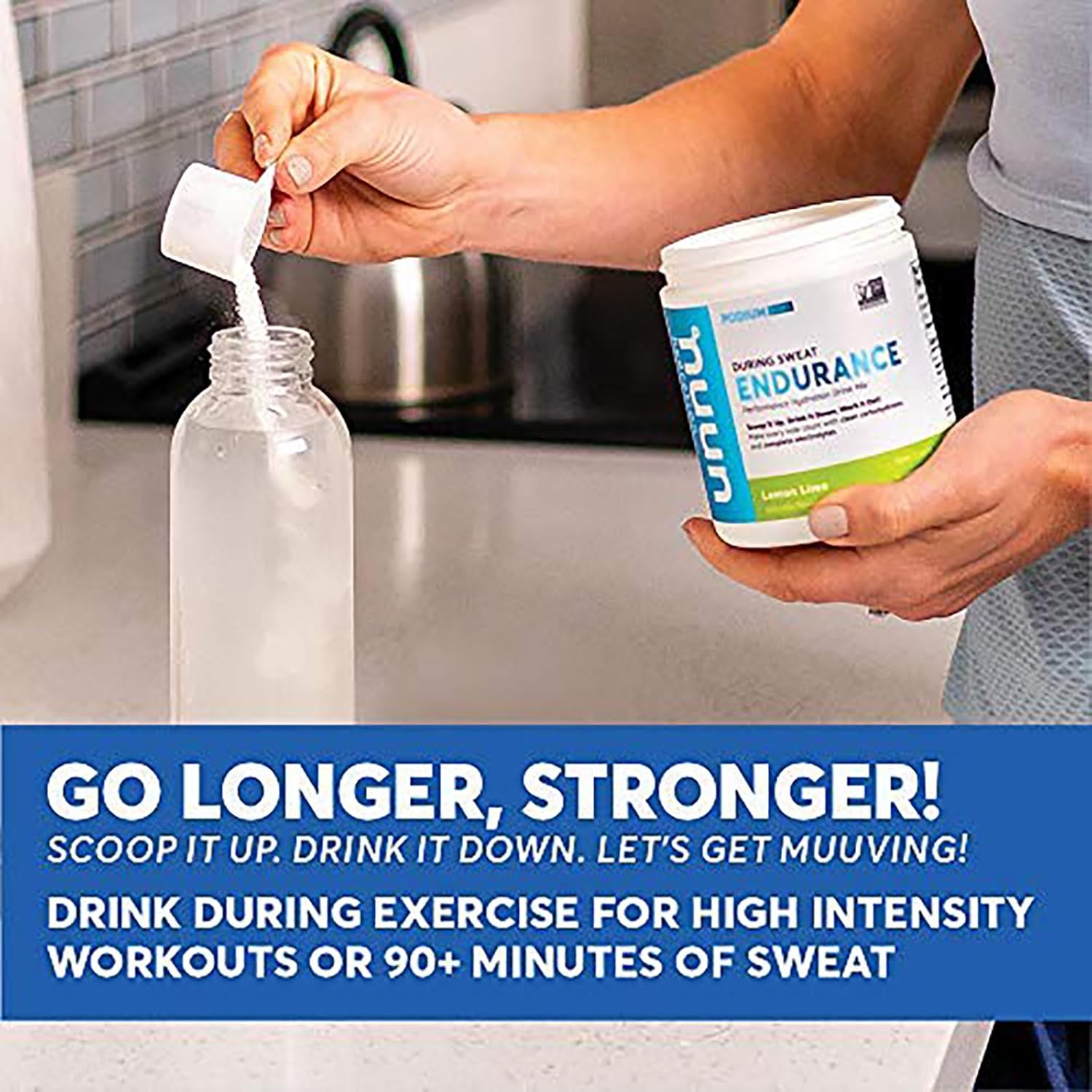 Nuun Hydration Endurance Powder Lemon Lime - Workout Support with 5 Essential Electrolytes, Carbohydrates, Vegan, Non-GMO (16 Servings)