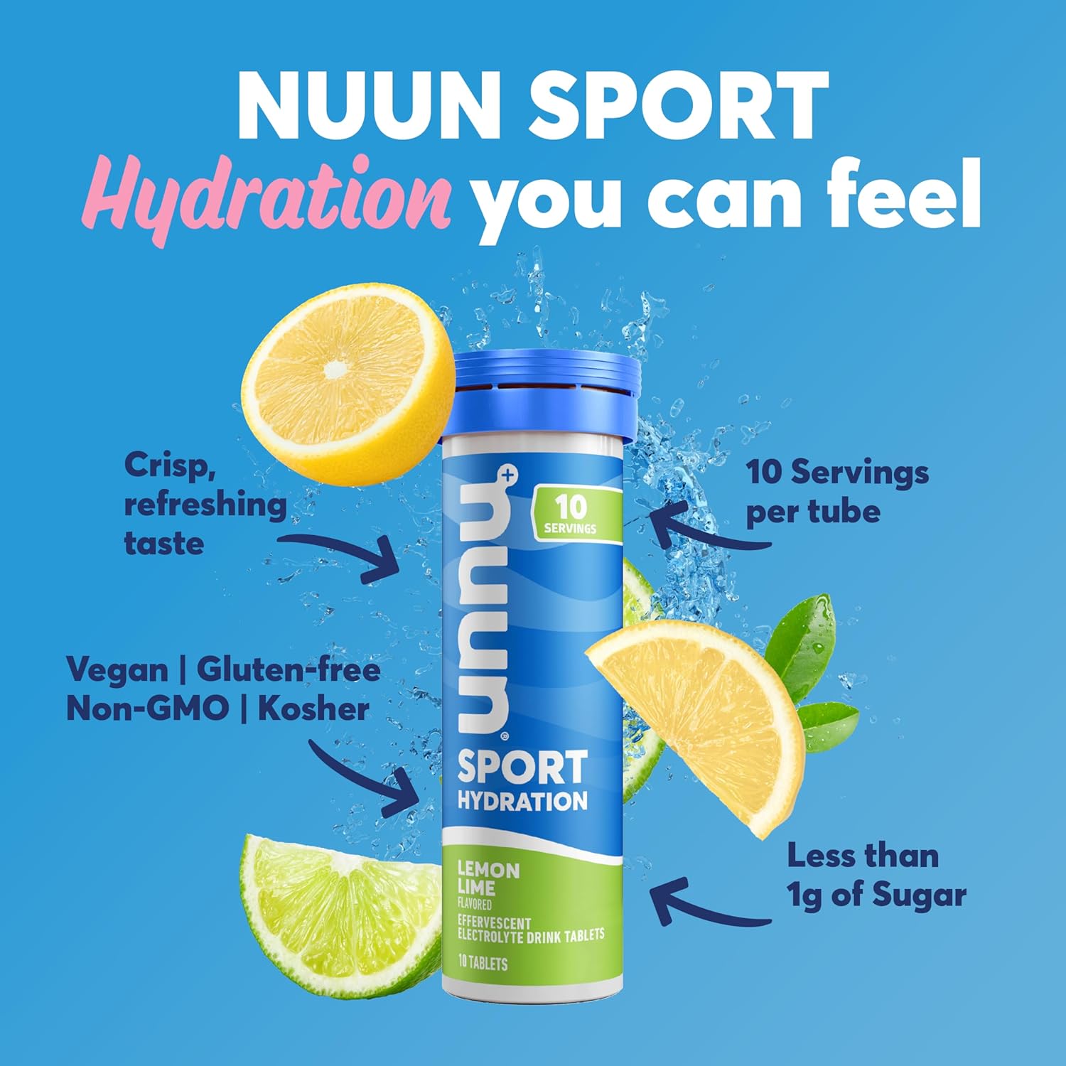 Nuun Sport Electrolyte Tablets, Mixed Flavors, 4 Pack - 40 Servings for Effective Hydration