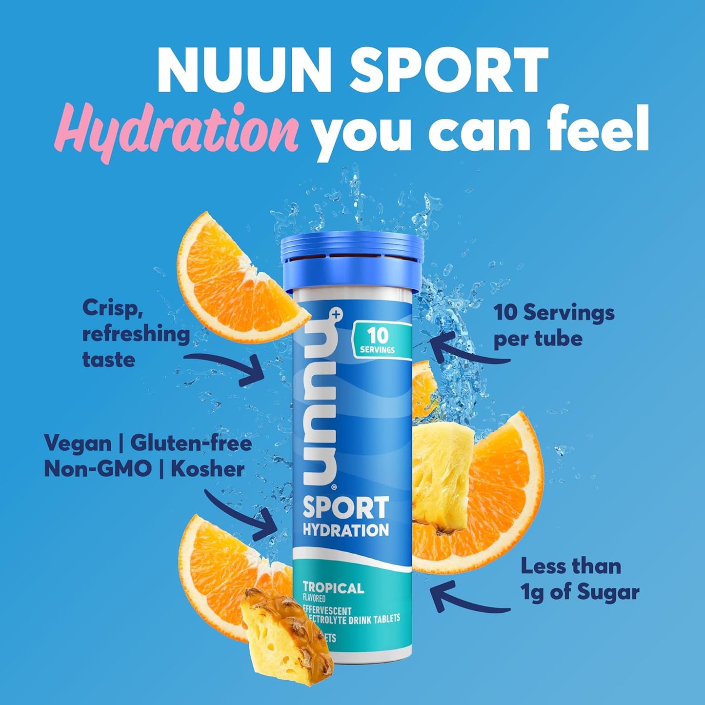 Nuun Sport Electrolyte Tablets Variety Pack - Dissolvable Hydration Drink Mix with 5 Essential Electrolytes, Sugar-Free, Vegan, Non-GMO (40 Servings)
