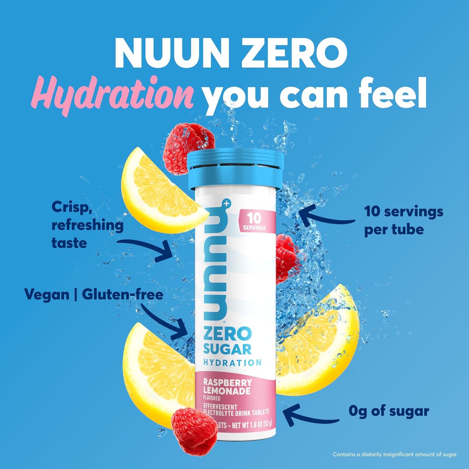 Nuun Zero Sugar Electrolyte Tablets - Mixed Berry Flavor, Gluten-Free, Vegan, Magnesium, Calcium, Potassium, Chloride, Sodium - 4 Pack (40 Servings)