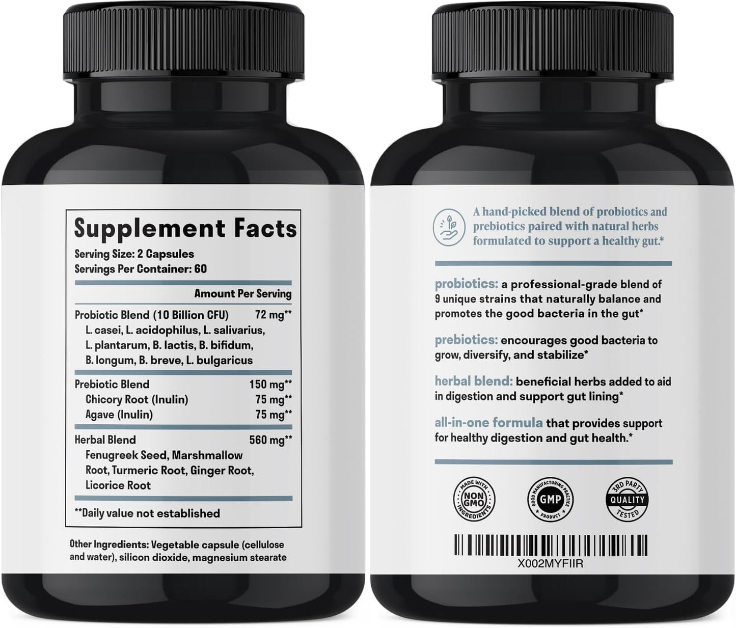 Nuven Naturals All-in-One Gut Health Formula with Probiotics, Prebiotics, and Digestion-Supporting Herbs