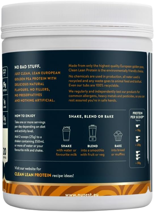 Nuzest Clean Lean Protein Powder - Premium Vegan Plant Based Shake, Chocolate Peanut Butter Flavor, 20 Servings, 1.1 lb - Dairy Free, Gluten Free, GMO Free