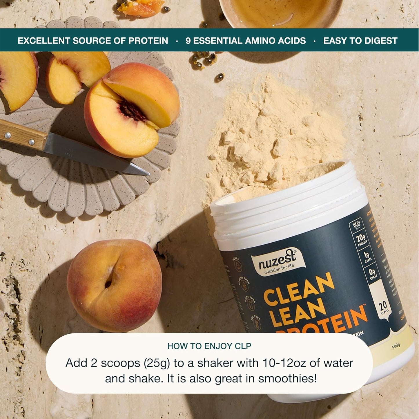 Nuzest Clean Lean Protein Powder - Premium Vegan Plant-Based Protein, Dairy-Free, Gluten-Free, GMO-Free, Rich Chocolate - 100 Servings, 5.5 lb