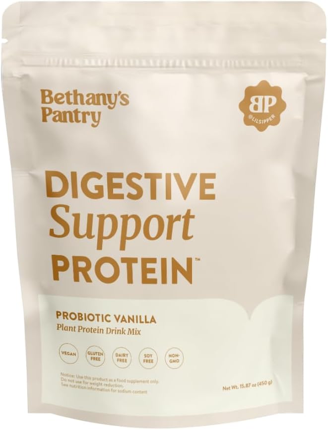 Nuzest Vegan Pea Protein Powder with Probiotics for Digestive Health - Plant Based Protein Supplement - Vanilla Flavor - 20 Servings, 1lb