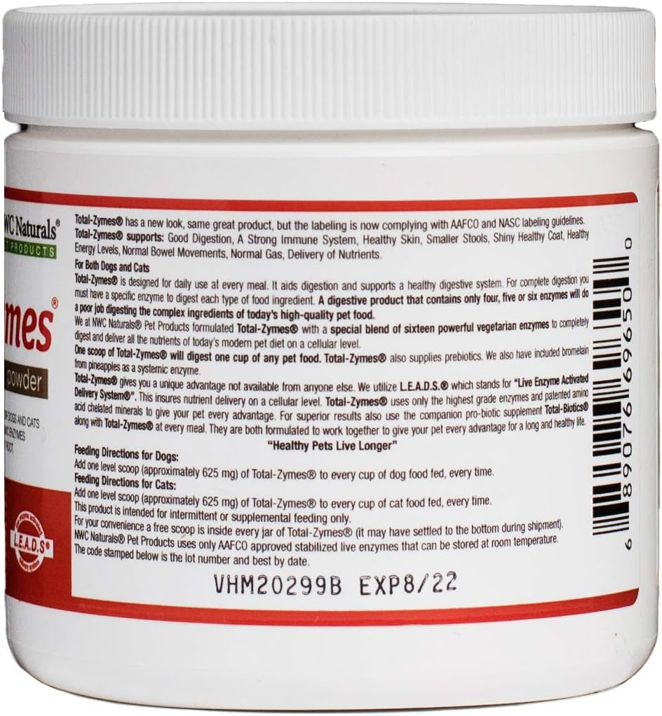 NWC Naturals Twin Pack: Total-Zymes and Total-Biotics Probiotics and Digestive Enzymes for Dogs and Cats - 8-Ounce each