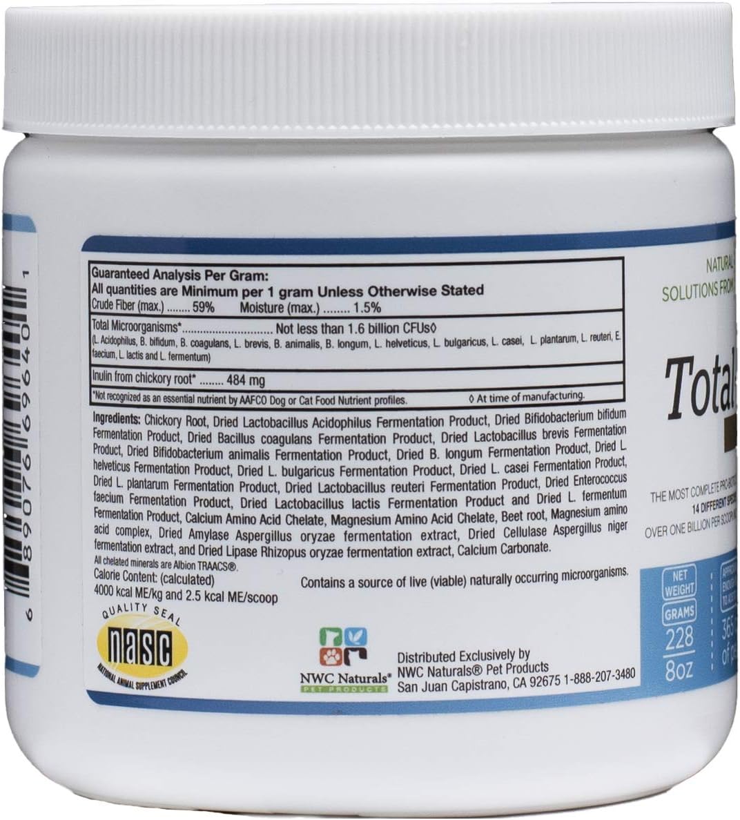 NWC Naturals Twin Pack: Total-Zymes and Total-Biotics Probiotics and Digestive Enzymes for Dogs and Cats - 8-Ounce each