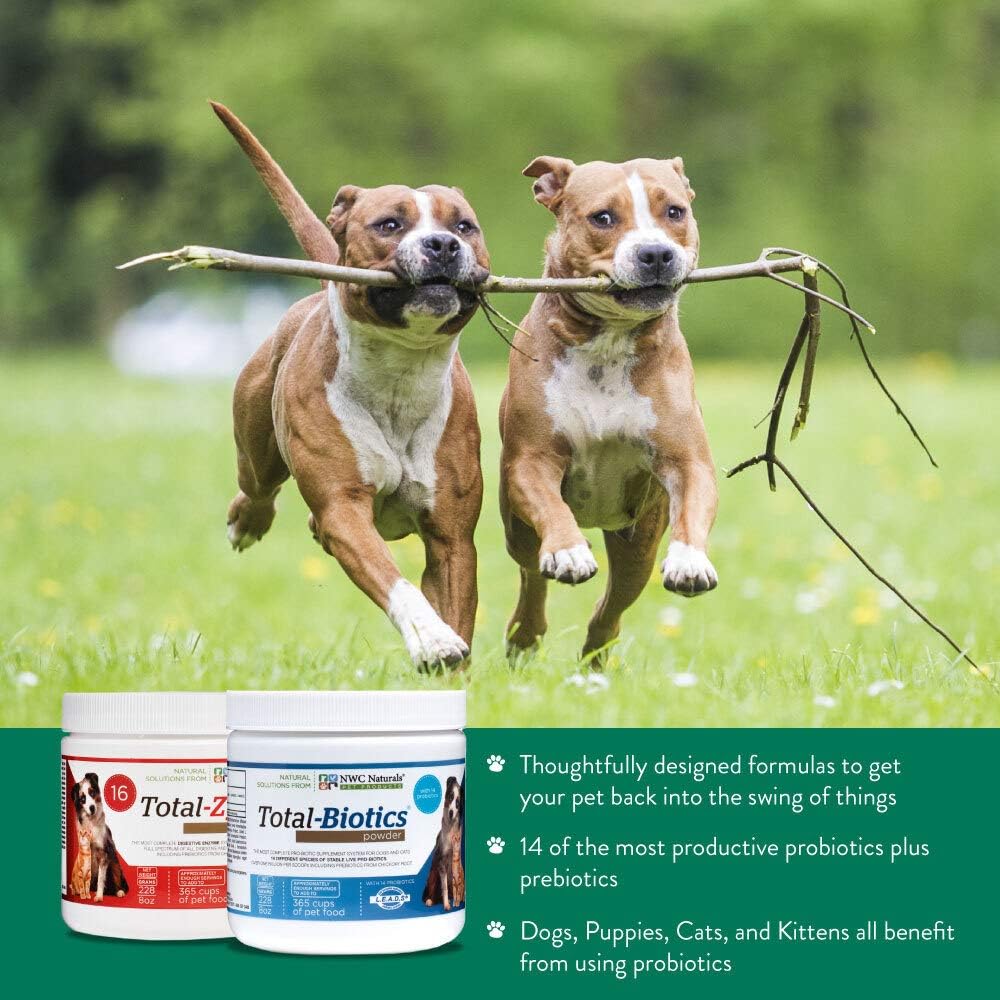 NWC Naturals Twin Pack: Total-Zymes and Total-Biotics Probiotics and Digestive Enzymes for Dogs and Cats - 8-Ounce each