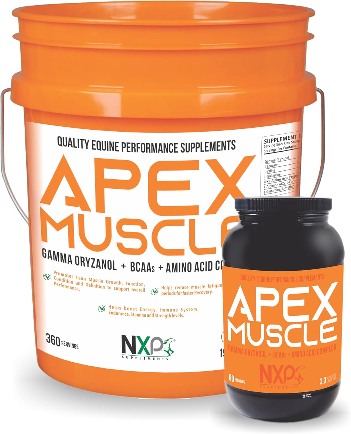 NXP Apex Muscle Builder Supplement for Horses - Boost Energy, Endurance, Strength, Power, and Immune System - 3.3 lb (60 Servings)