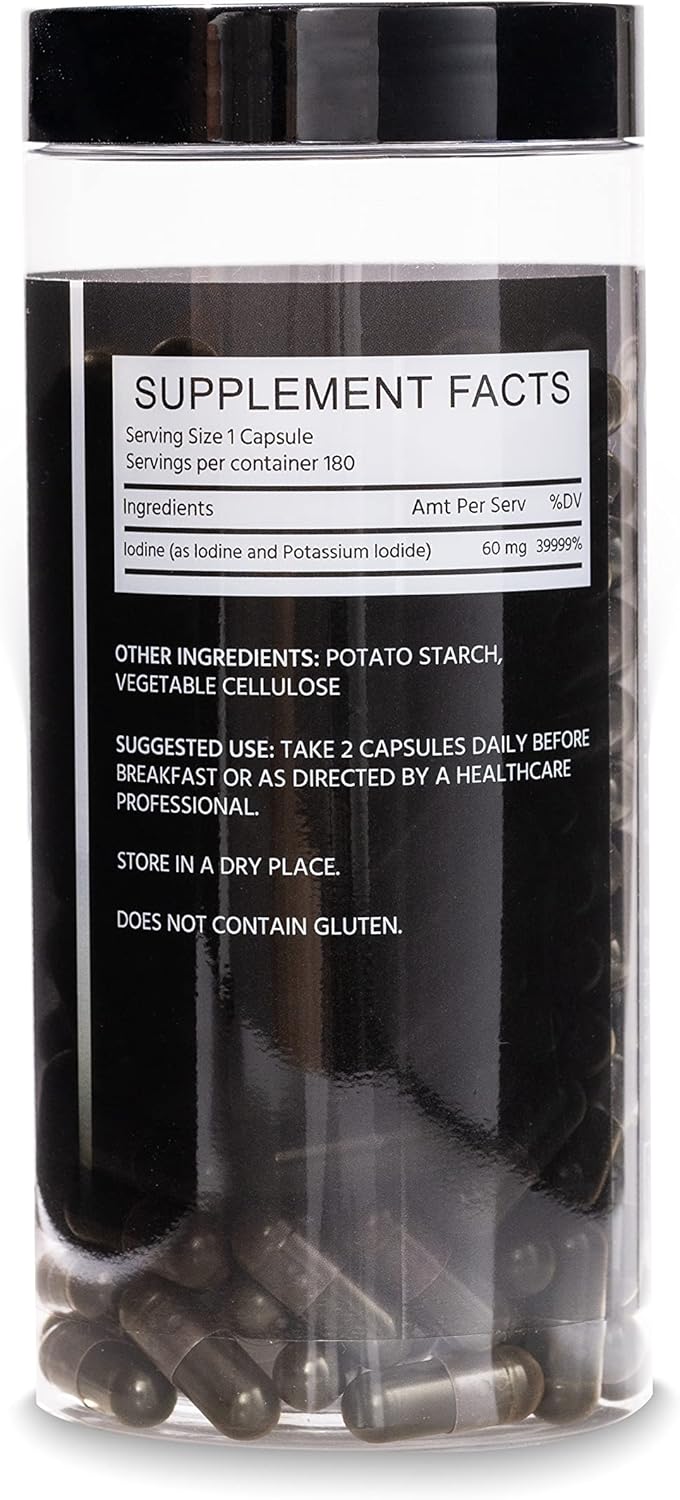 NYOUTROPICS Rebirth Nootropic Iodine Supplement - 180 Vegan Capsules for Brain and Thyroid Support, Non-Accumulating Monovalent Iodine