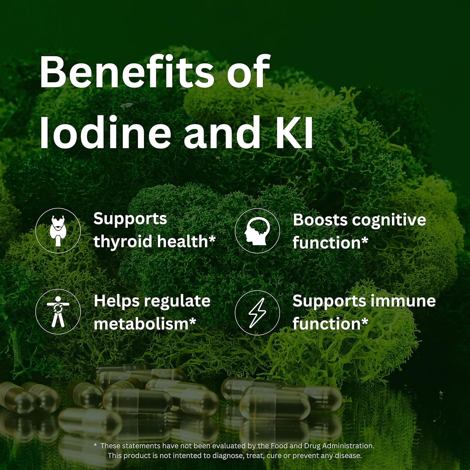 NYOUTROPICS Rebirth Nootropic Iodine Supplement - 180 Vegan Capsules for Brain and Thyroid Support, Non-Accumulating Monovalent Iodine