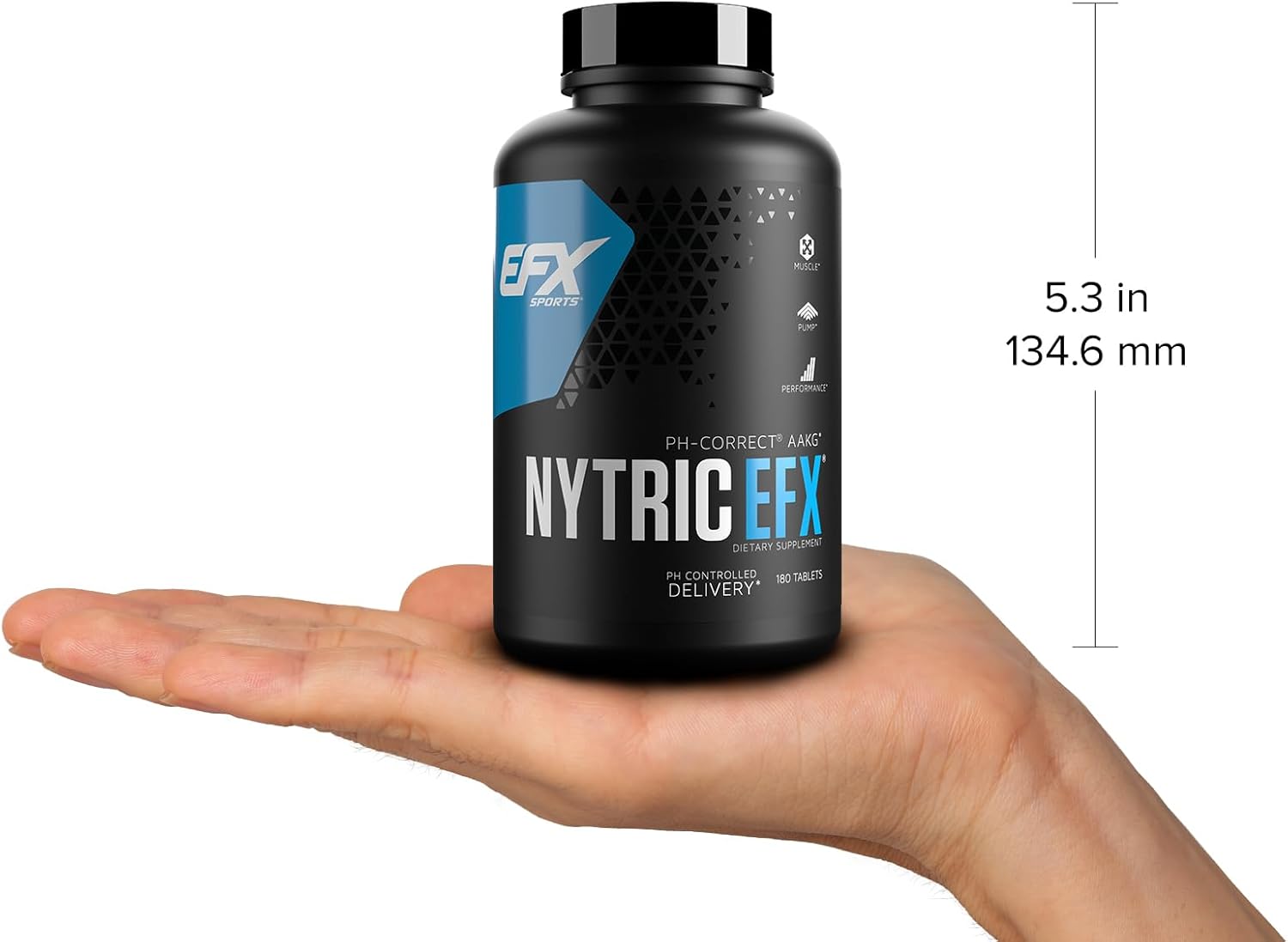 Nytric EFX Pre-Workout Pills | pH Balanced AAKG Arginine & Citrulline | Enhanced Muscle Pumps | 60 Servings, 180 Tablets