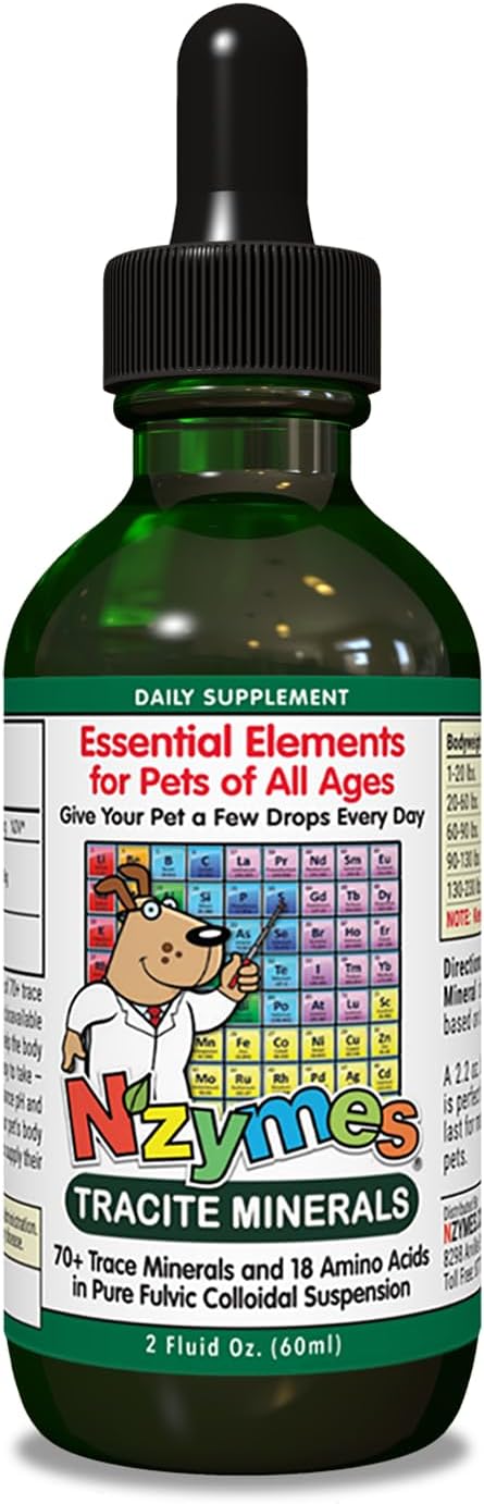 Nzymes® Tracite Mineral Drops for Pets - Fulvic & Humic Acid, Iron Trace Minerals, Amino Acids for Energy & Health - USA Made
