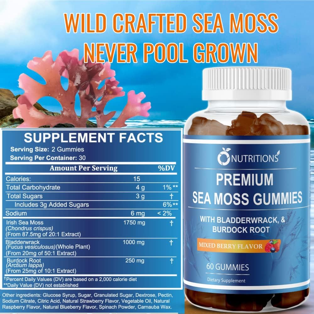 O NUTRITIONS Health Trio: Vitamin B Complex Gummies, Sea Moss Gummies, & Super Cell Capsules