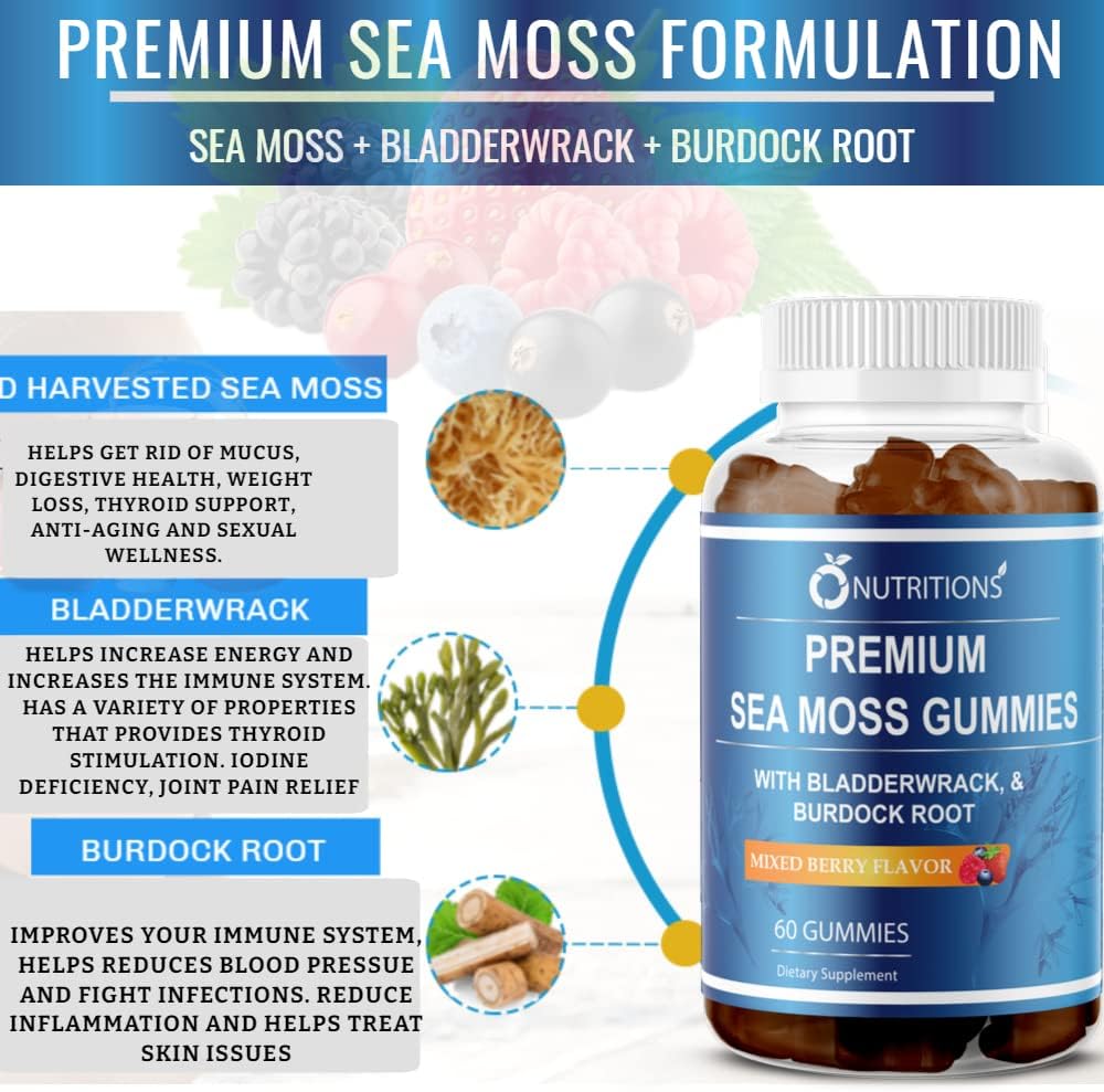 O NUTRITIONS Health Trio: Vitamin B Complex Gummies, Sea Moss Gummies, & Super Cell Capsules