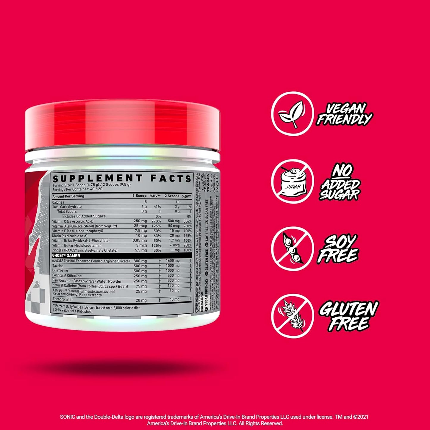 Ocean Water & Cherry Limeade GHOST Gamer Sonic Bundle for Energy and Focus Support Formula