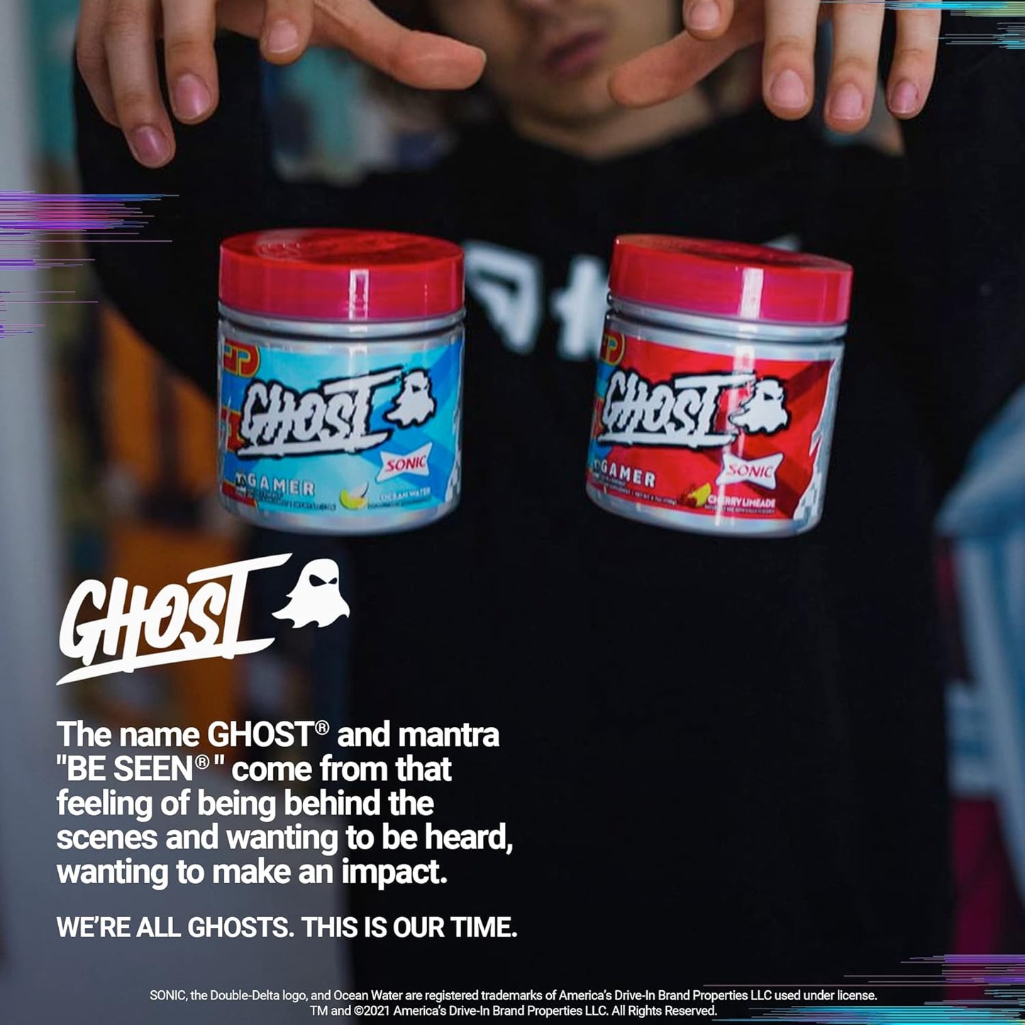 Ocean Water & Cherry Limeade GHOST Gamer Sonic Bundle for Energy and Focus Support Formula