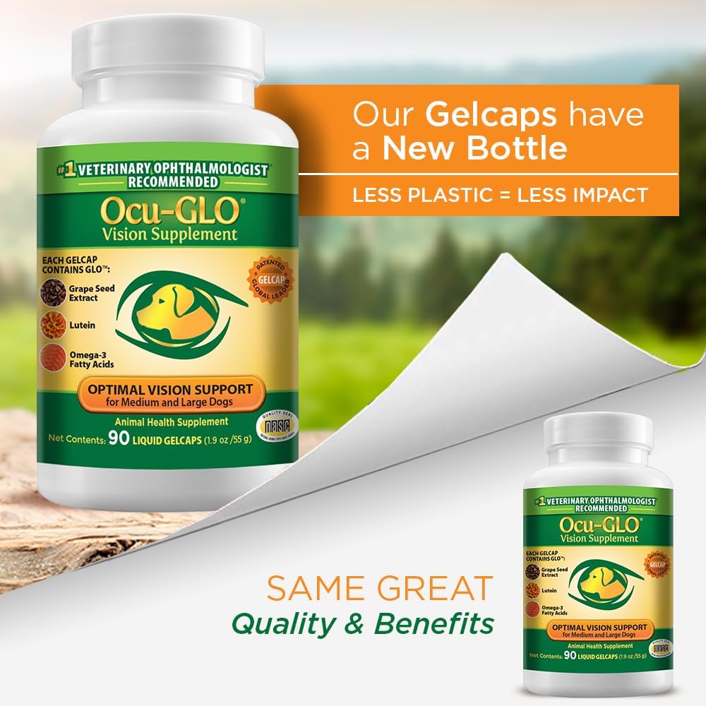 Ocu-GLO Eye Health Supplement for Medium to Large Dogs Over 11 lb - 90 Tablets