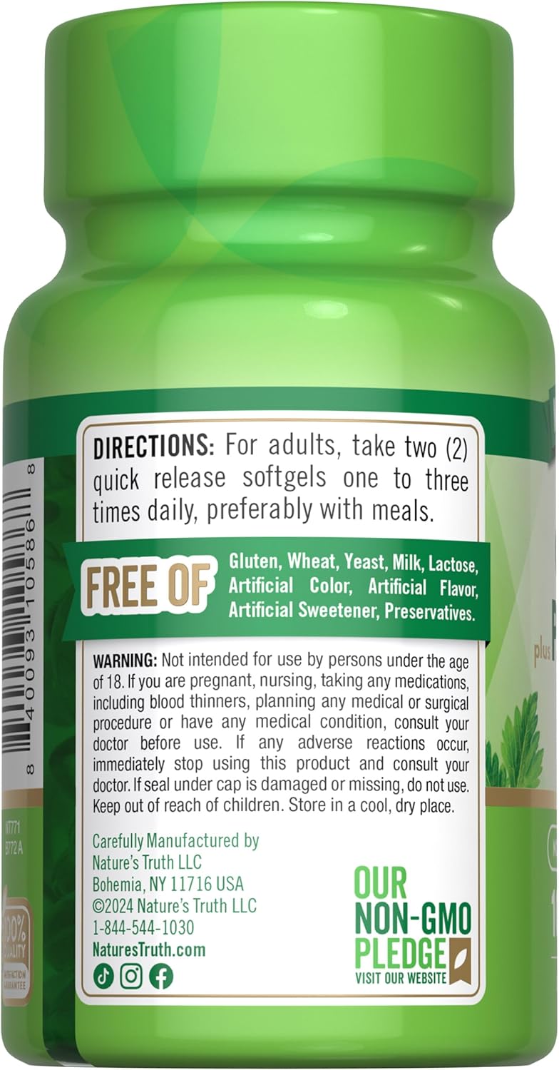 Odorless Garlic and Parsley Softgels - 1200mg - 100 Count - Non-GMO & Gluten Free