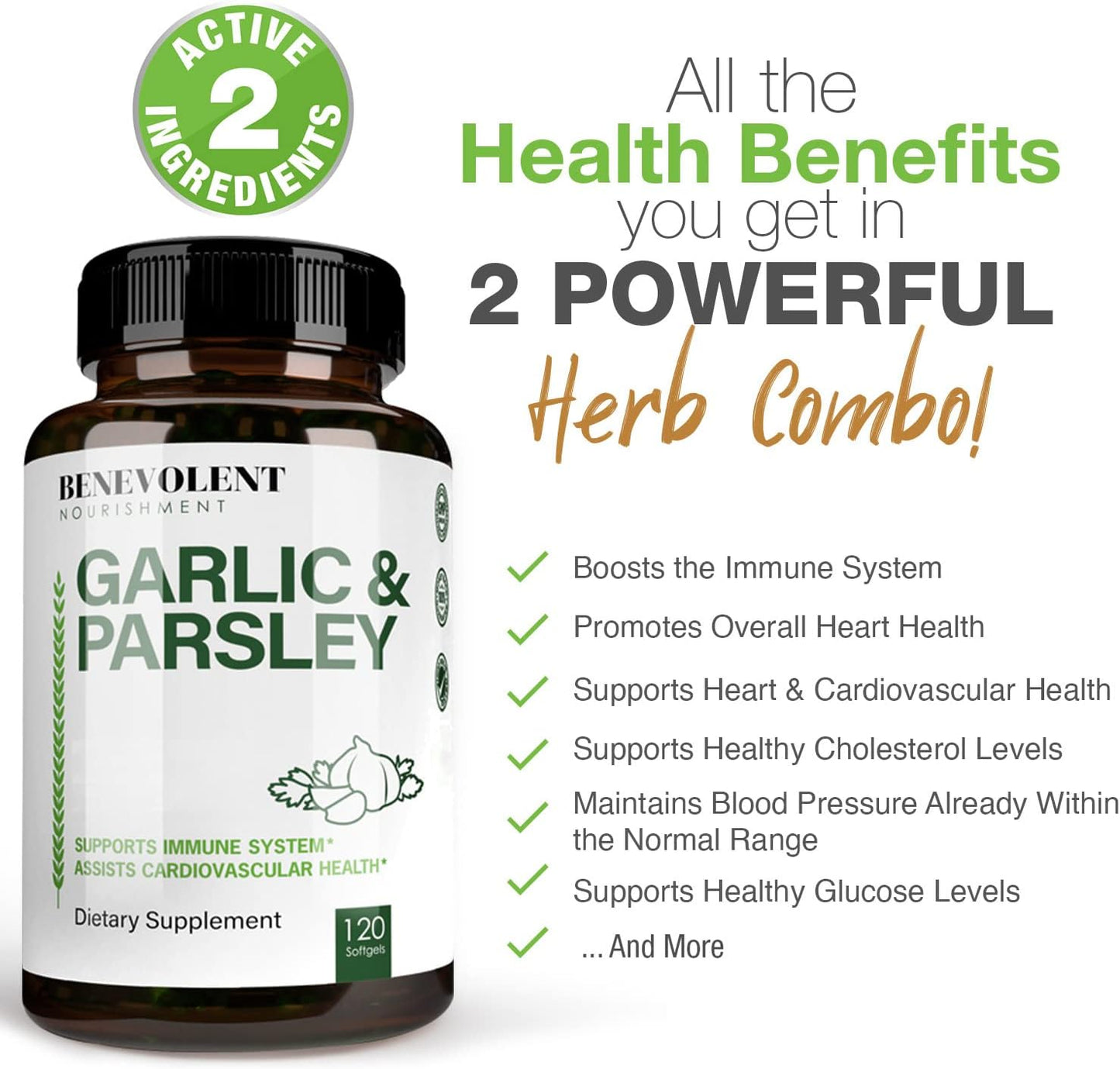 Odorless Garlic Supplement Capsules - 1500 MG Aged Extract Oil, 120 Softgels - Antioxidant Immunity Support & Healthy Cholesterol - Non GMO - 40 Day Supply