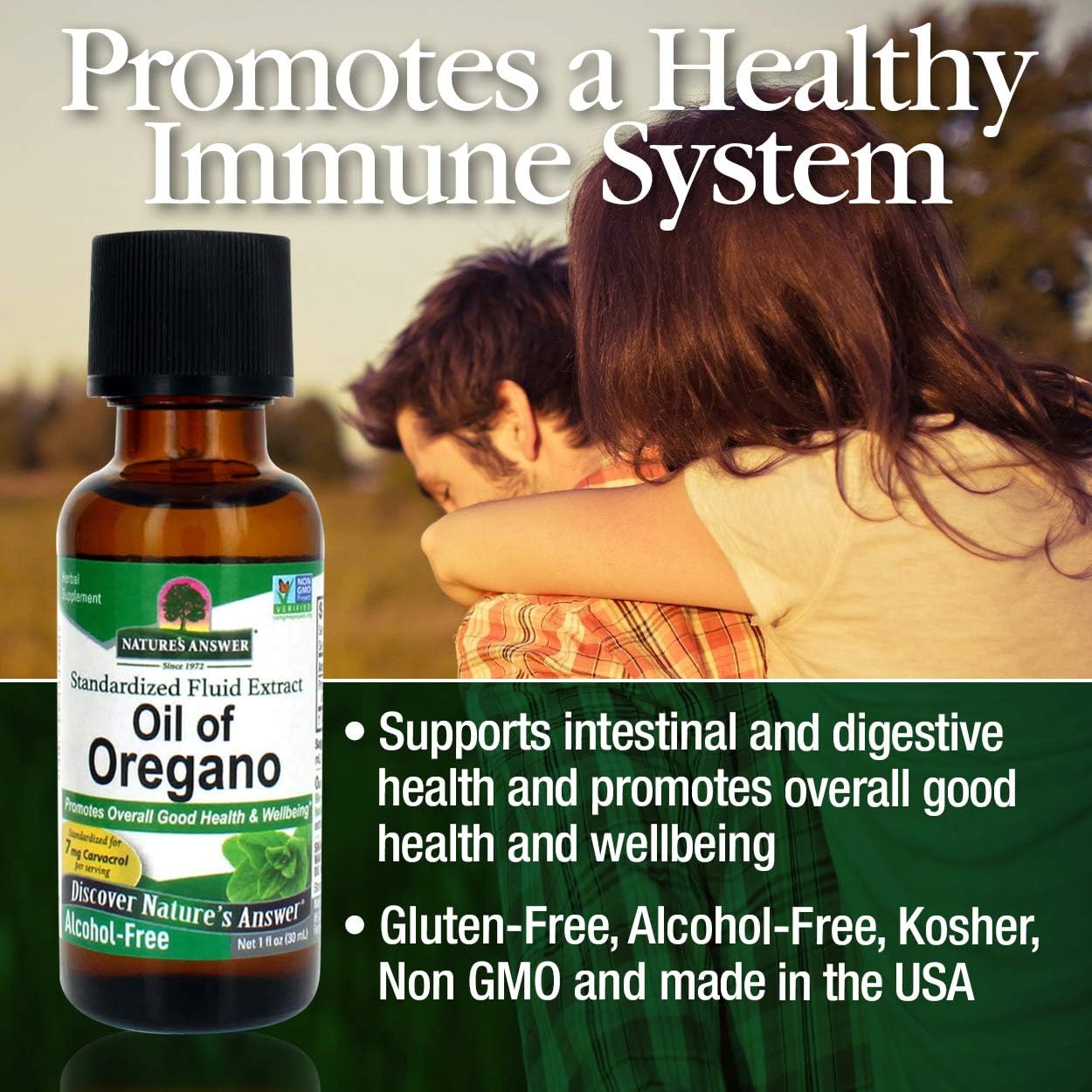 Oil of Oregano Leaf for Healthy Digestive Support | Promotes Wellness | Gluten-Free, Alcohol-Free 1oz