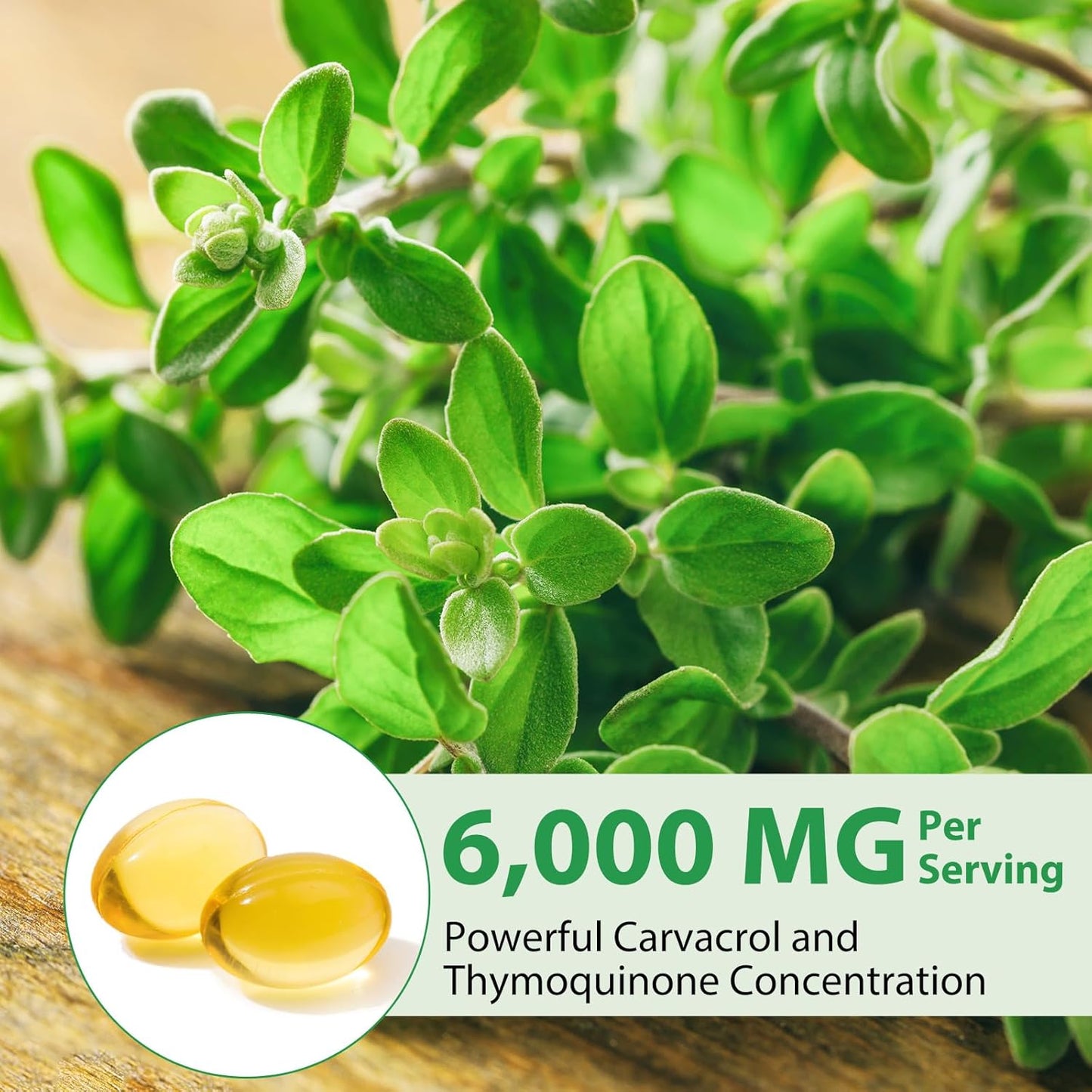 Oil of Oregano Softgels with Black Seed Oil- 6000mg Per Serving- Immune Support, Digestive Health, Antioxidant- Non-GMO, Gluten-Free, Dairy-Free