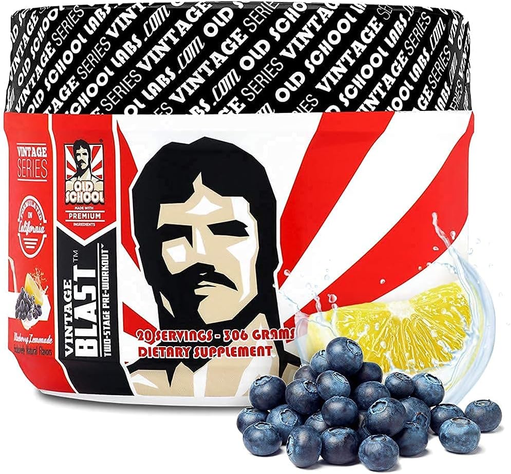 Old School Labs Vintage Blast Pre Workout and Vintage Brawn Muscle-Building Protein Bundle