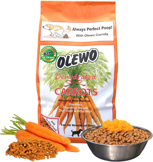 Olewo Original Carrots for Dogs - Fiber-Rich Digestive Dog Food Topper, Skin & Coat Support, Whole Food Multivitamin, Gut Health Boost - 2.2 lbs