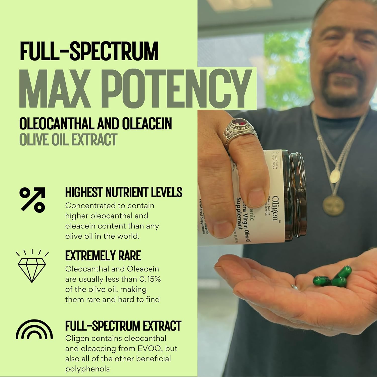 Oligen™ - 60ct Award-Winning Oleocanthal Supplement for Brain & Heart Health