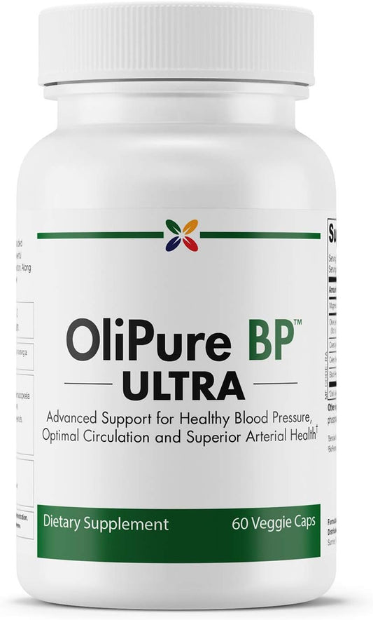 OliPure BP Ultra with CoQ10 - Natural Blood Pressure Support Supplement - Heart & Circulation Health - 60 Vcaps