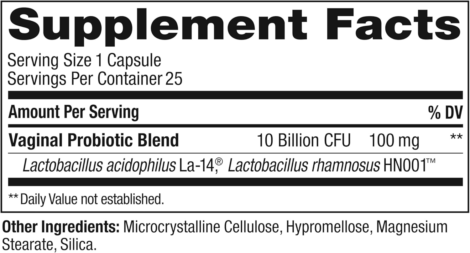 OLLY Happy Hoo-Ha Probiotic Capsules for Women, Supports Vaginal Health & pH Balance, 10 Billion CFU, Gluten-Free - 25 Count