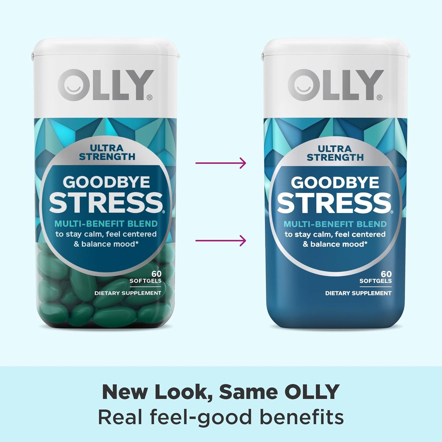OLLY Ultra Strength Goodbye Stress & Brain Softgels with GABA, Ashwagandha, L-Theanine, Lemon Balm - Nootropic Supplement for Memory & Healthy Brain Function