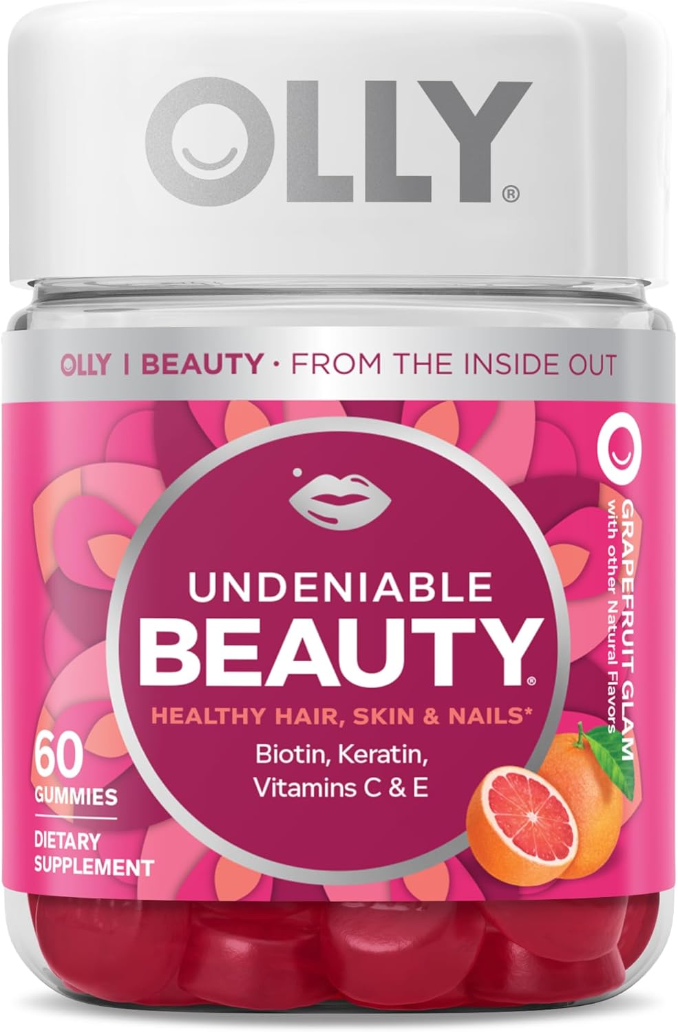 OLLY Undeniable Beauty Gummy with Vitamin B12, CoQ10, Goji Berry - Caffeine Free Gummy for Hair, Skin, Nails & Daily Energy