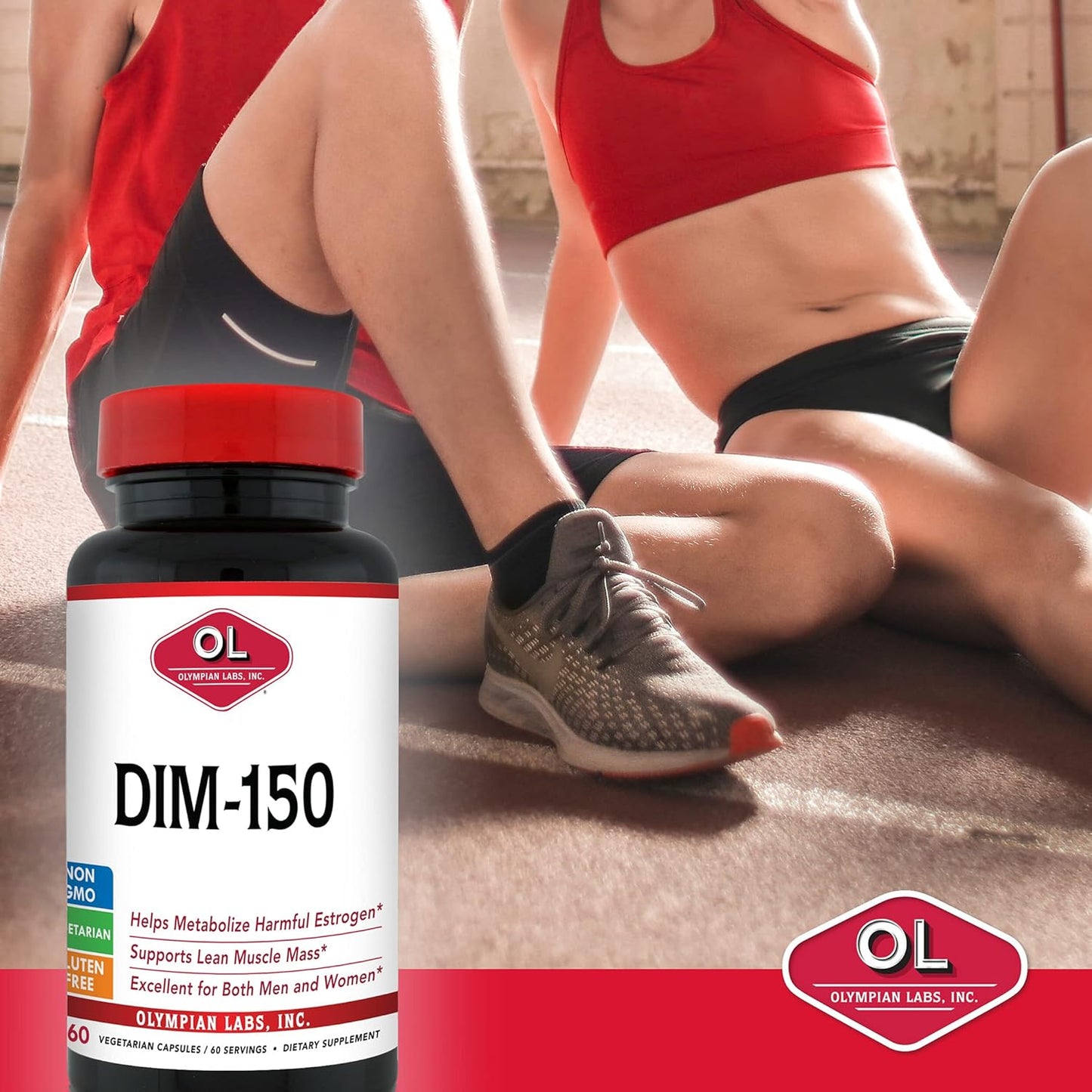Olympian Labs DIM Supplement 150mg - Diindolylmethane 30 Capsules for Hormone Balance, Menopause Relief, Acne, PCOS, Bodybuilding