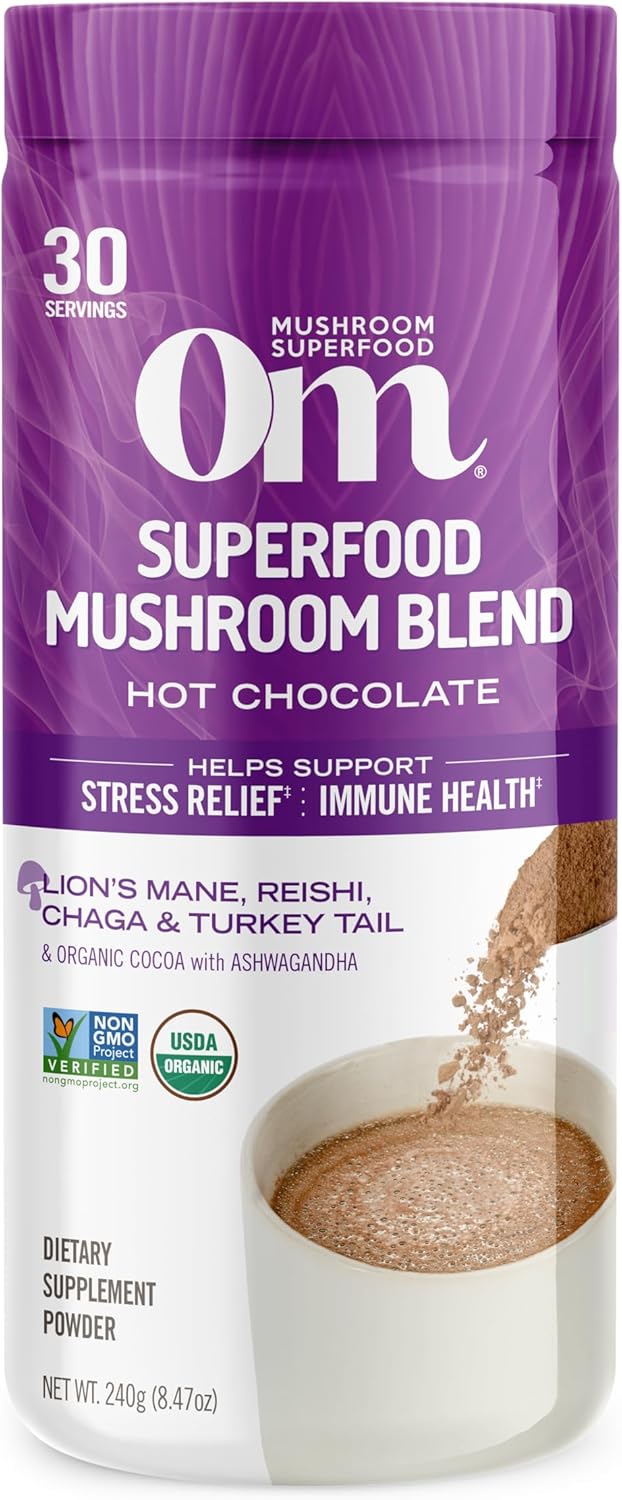 OM Mushroom Superfood Master Blend Capsule & Hot Chocolate Powder Combo Pack