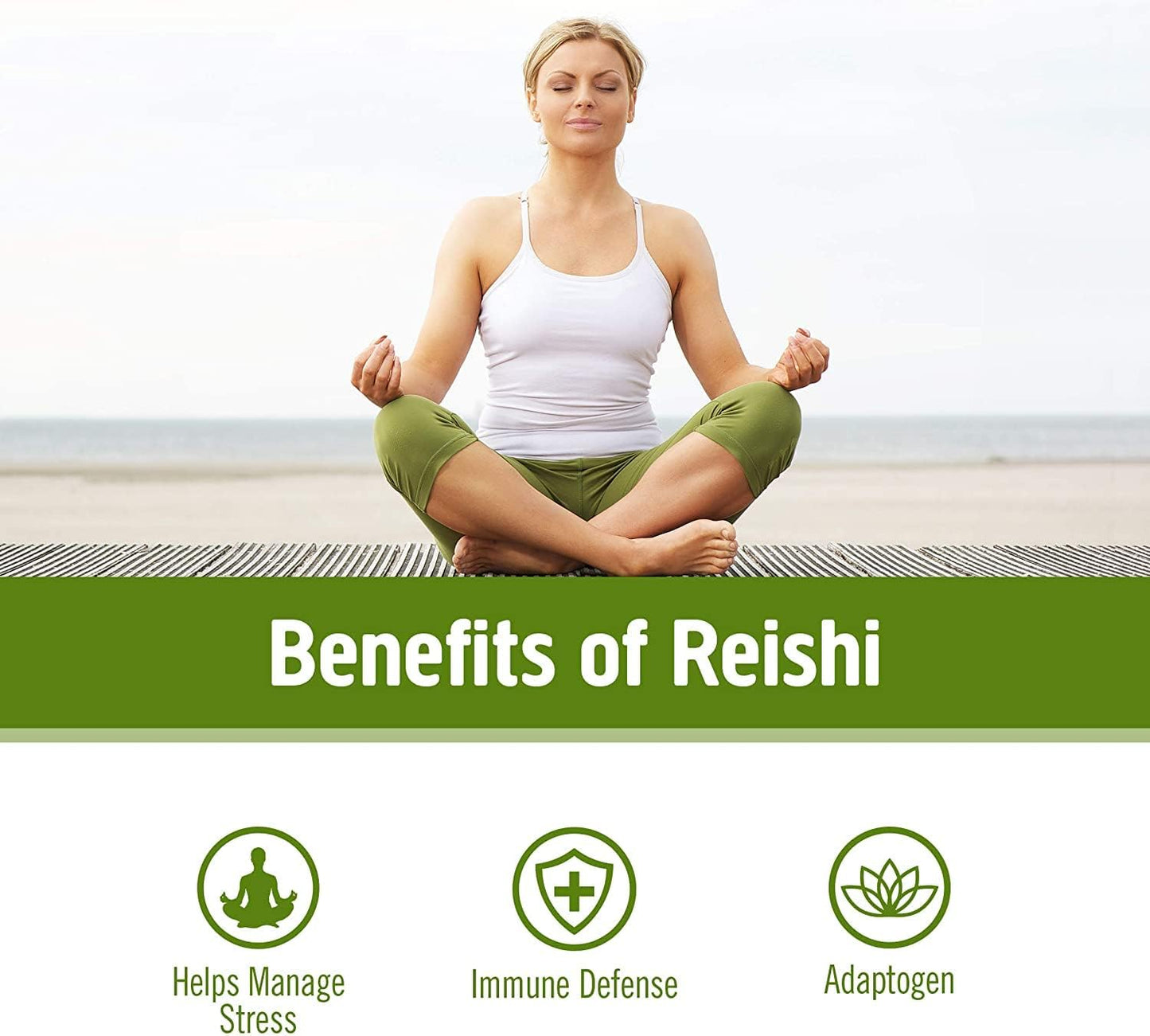 OM Mushroom Superfood Reishi Capsules - Stress & Immune Support Supplement, 90 Count