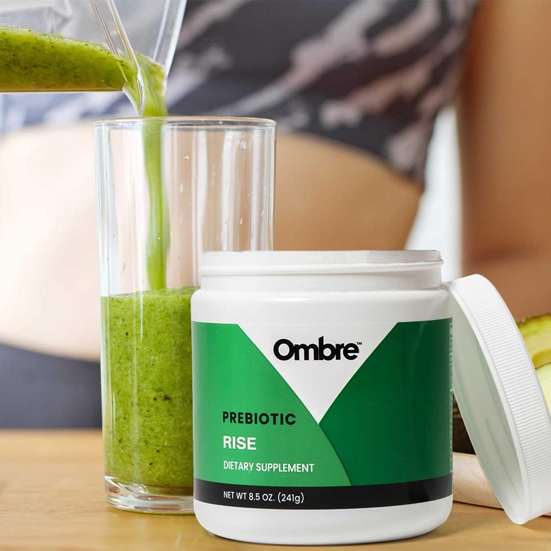 Ombre Rise Prebiotic Powder Fiber Supplement for Digestive Regularity & Wellness - Water Soluble, Fast-Absorbing, Gentle on Stomach - 8.5oz Tub, 30 Servings