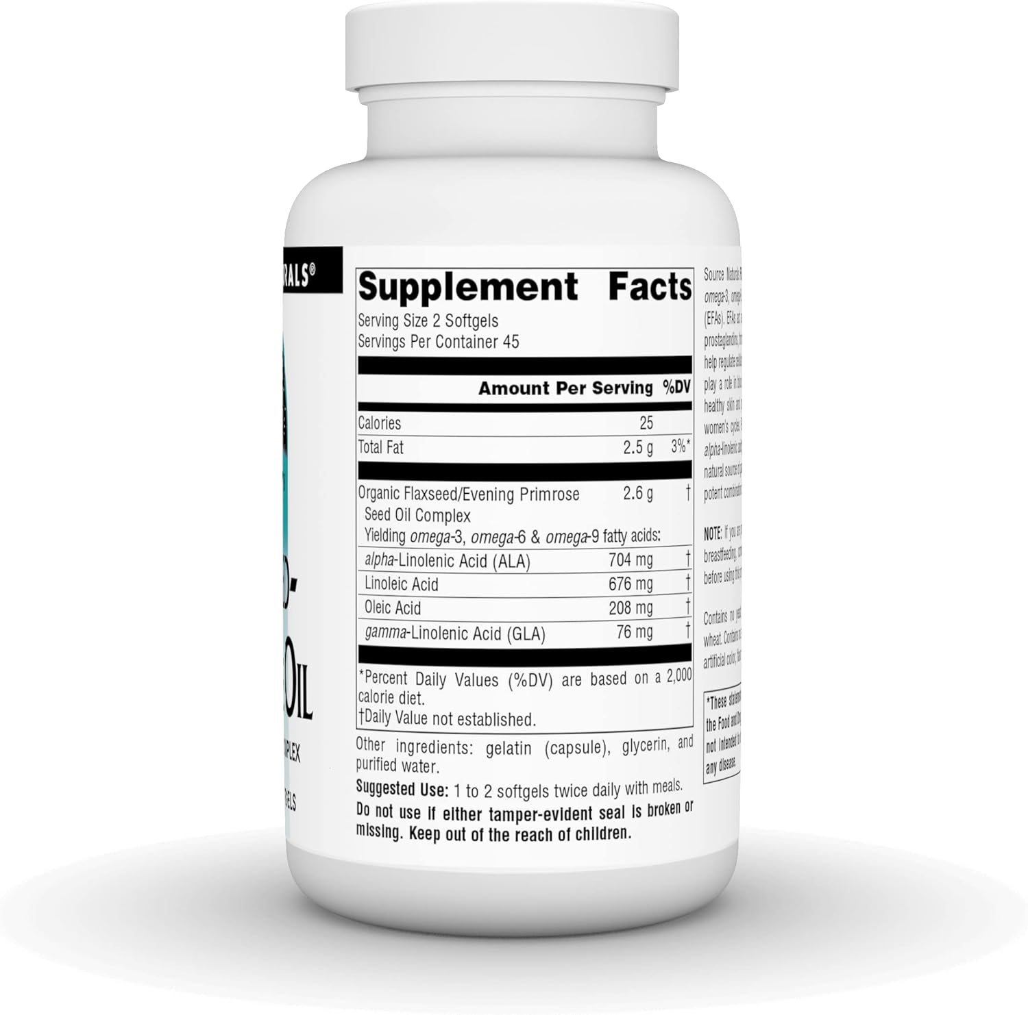 Omega 3, 6, 9 EFA Complex Softgels with Flax Seed and Primrose Oil - 90 Count