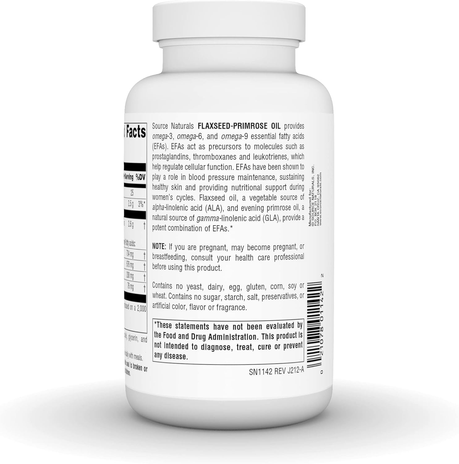 Omega 3, 6, 9 EFA Complex Softgels with Flax Seed and Primrose Oil - 90 Count