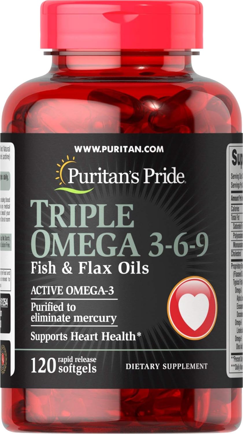Omega 3-6-9 Fish & Flax Oils by Puritan's Pride - Essential Fatty Acids Supplement