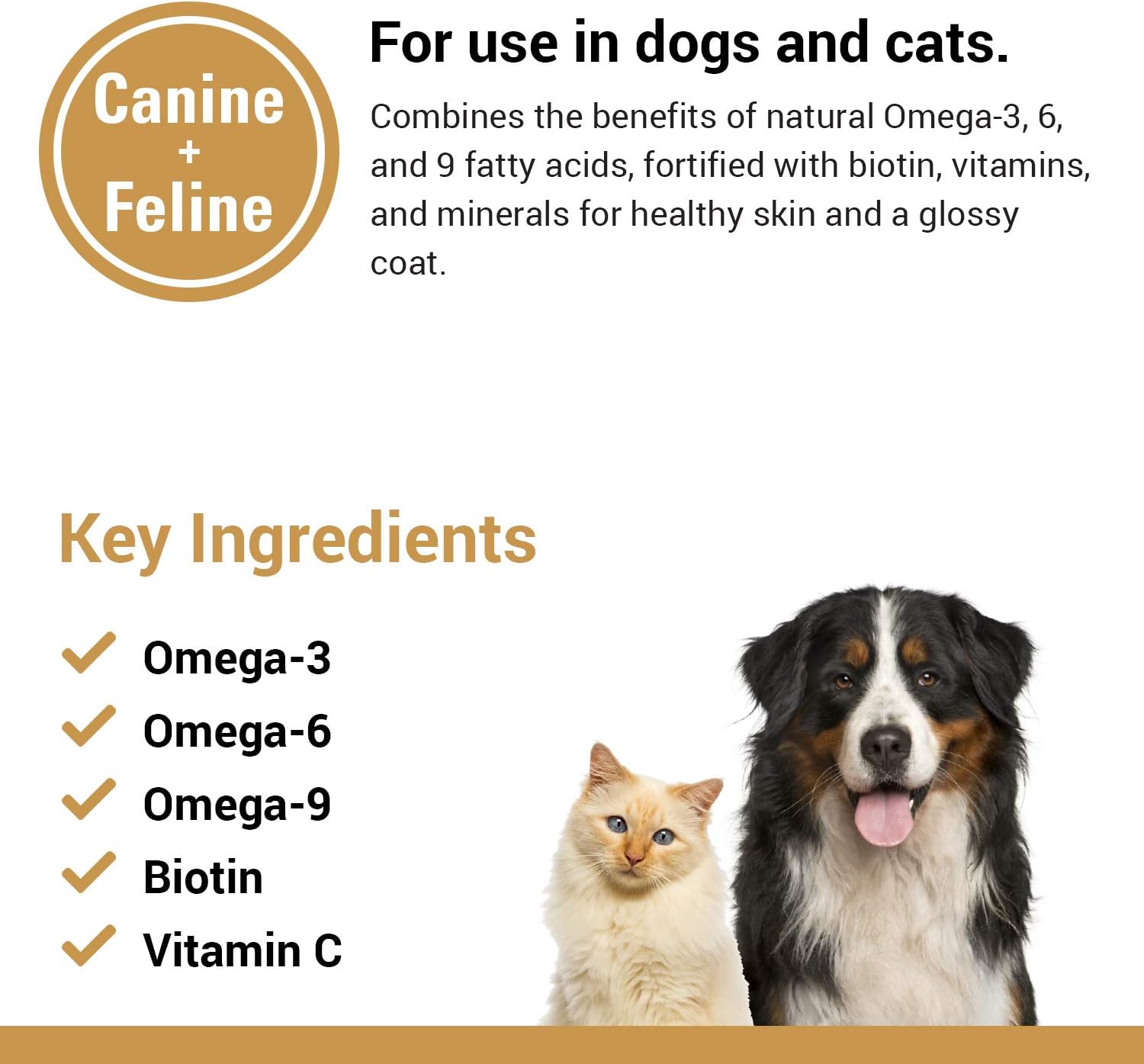 Omega 3-6-9 Pet Skin & Coat Supplement Powder for Cats & Dogs - Promotes Healthy Skin & Glossy Coats - 14 Oz Omega Fatty Acids Powder