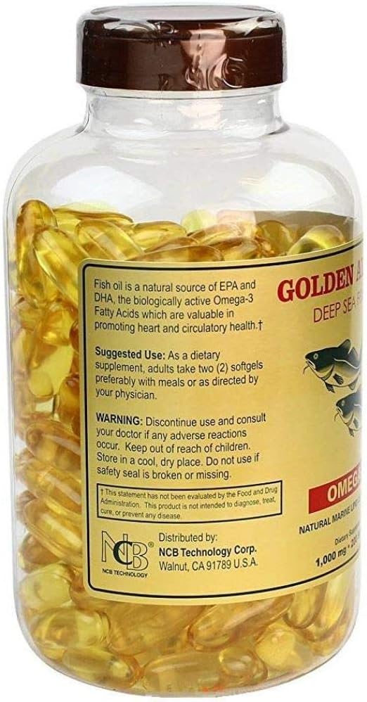 Omega 3 Alaska Deep Sea Fish Oil Softgels - 1000mg, 200 Count - NCB Brand