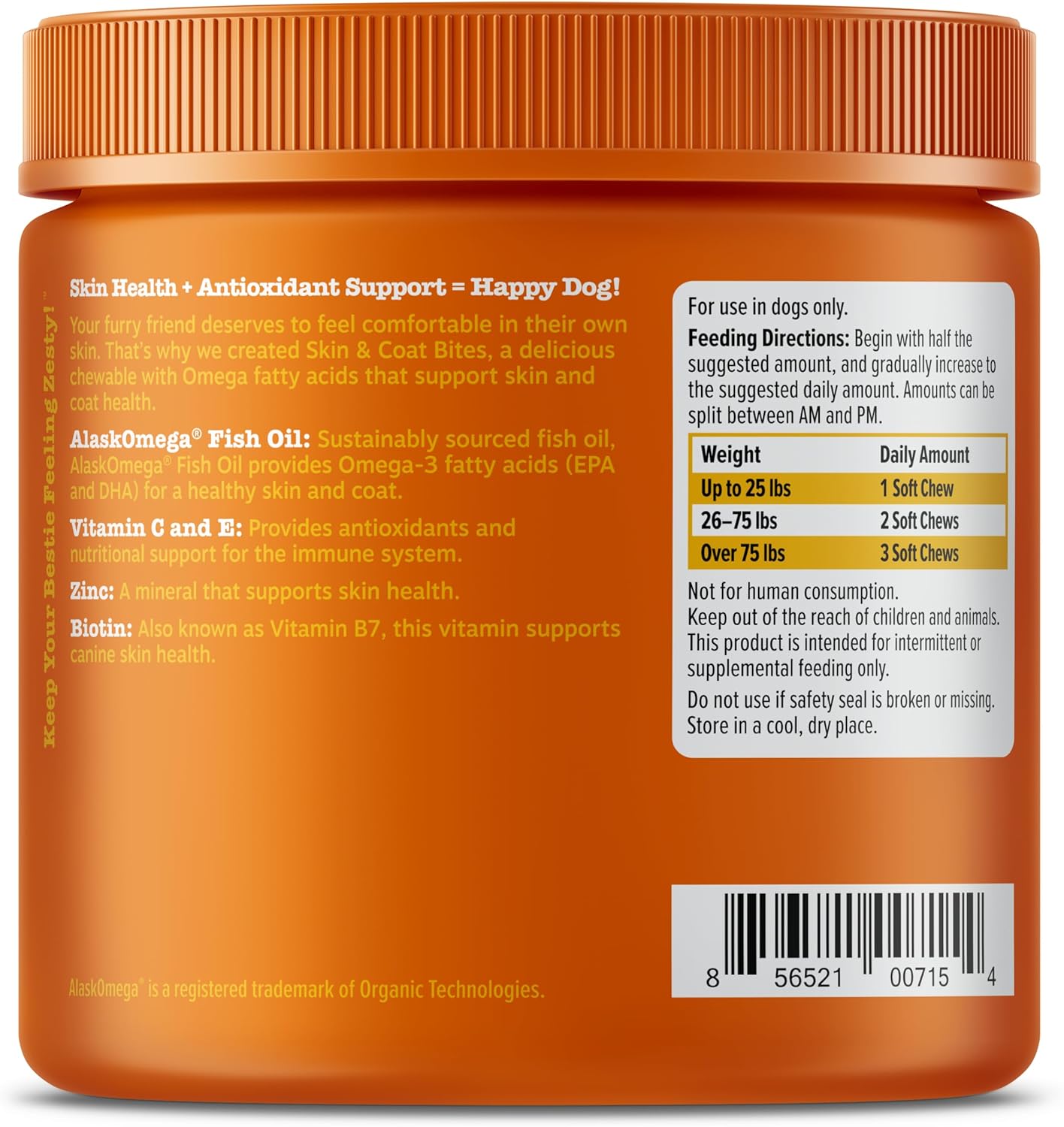 Omega 3 Alaskan Fish Oil Chew Treats for Dogs - AlaskOmega with EPA & DHA Fatty Acids - Hip & Joint Support + Skin & Coat - Chicken Flavor (90 Soft Chews)