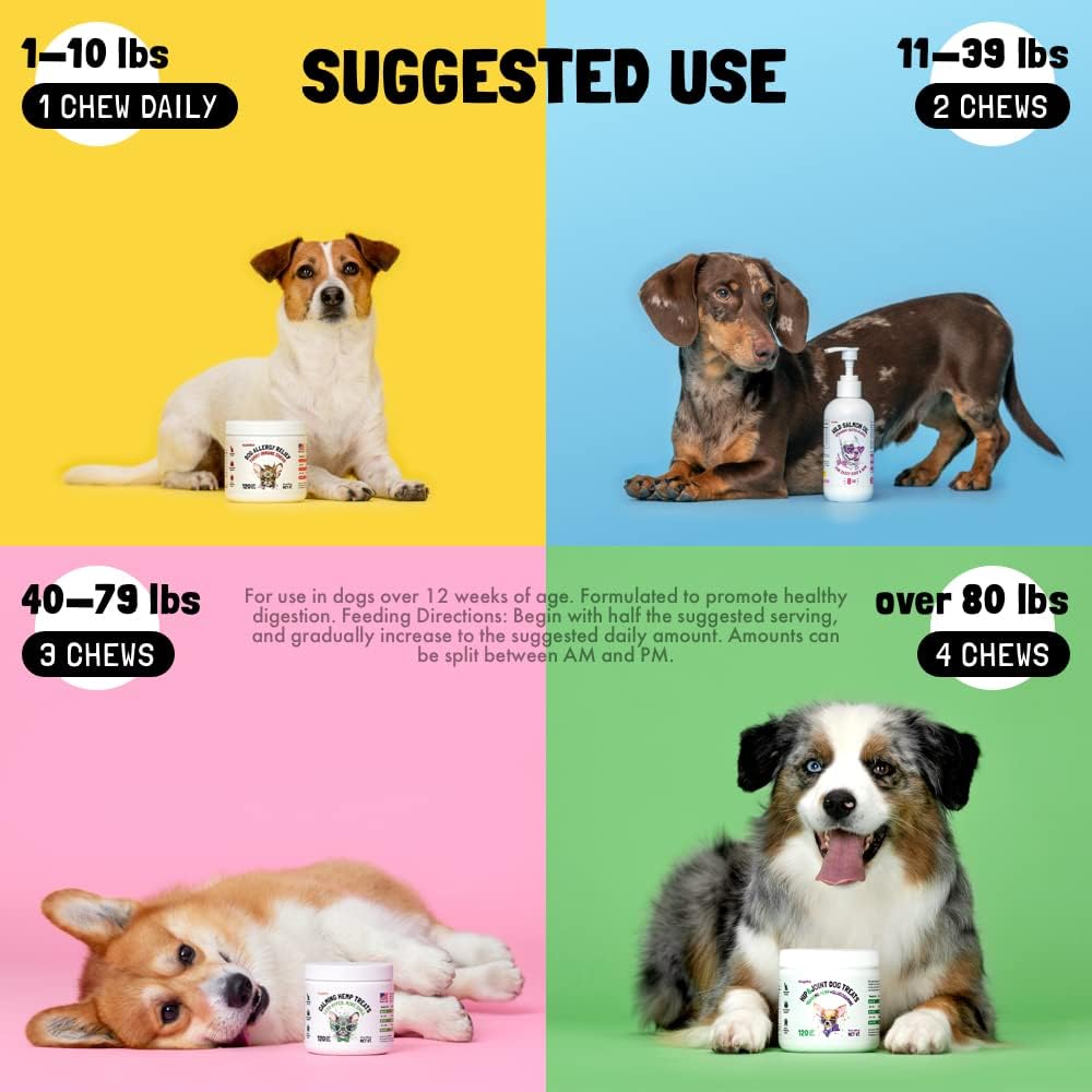 Omega 3 Alaskan Salmon Oil Treats for Dogs - Skin, Coat, Hip & Joint Health, Allergy Relief - Fish Oil Supplement with EPA & DHA Fatty Acids