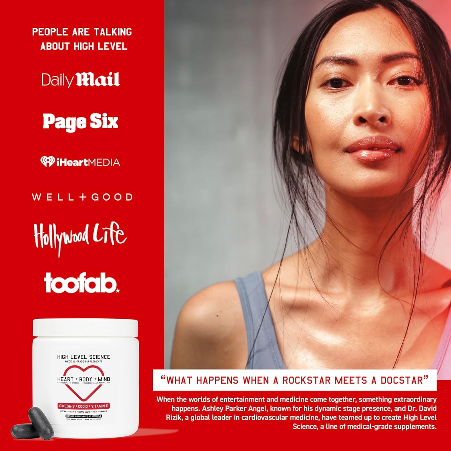 Omega 3, CoQ10, Vitamin E Antioxidant Supplement for Heart, Body, Mind - Gluten Free, 60 Softgels - High Bioavailability