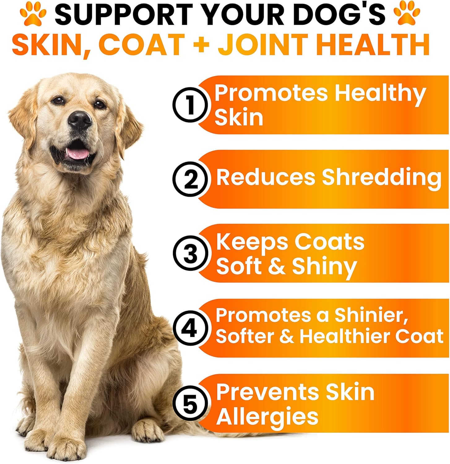 Omega 3 Fish Oil Chews for Dogs - Allergy Relief - Anti Shedding & Joint Health - Salmon Oil Supplement with EPA & DHA