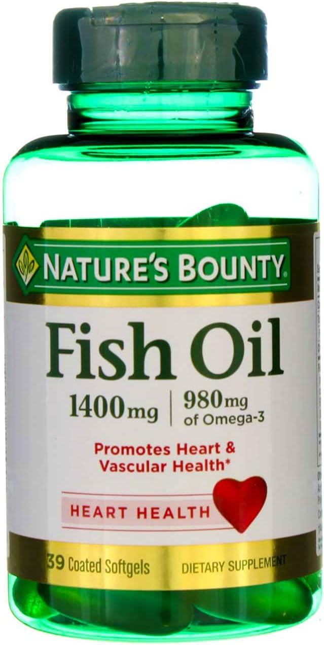 Omega-3 Fish Oil Dietary Supplement for Heart Health - 1400mg, 39 Coated Softgels by Nature's Bounty