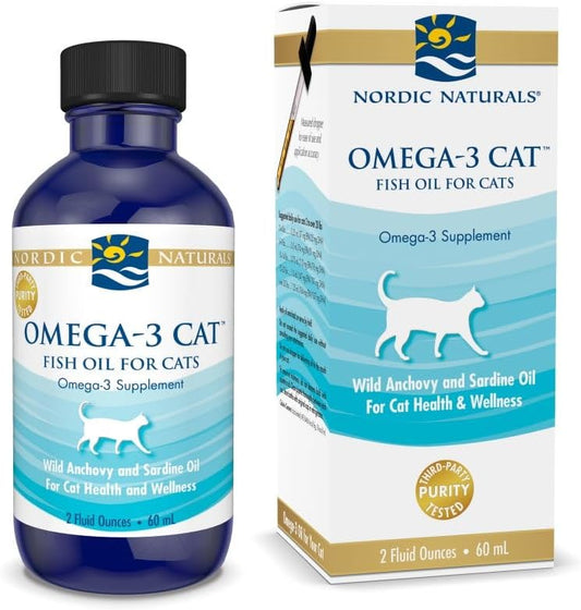 Omega-3 Fish Oil for Cats - Nordic Naturals - 2 oz - Unflavored - EPA & DHA - Promotes Heart, Skin, Coat, Joint, & Immune Health - Non-GMO - 304 mg Omega-3 Per mL