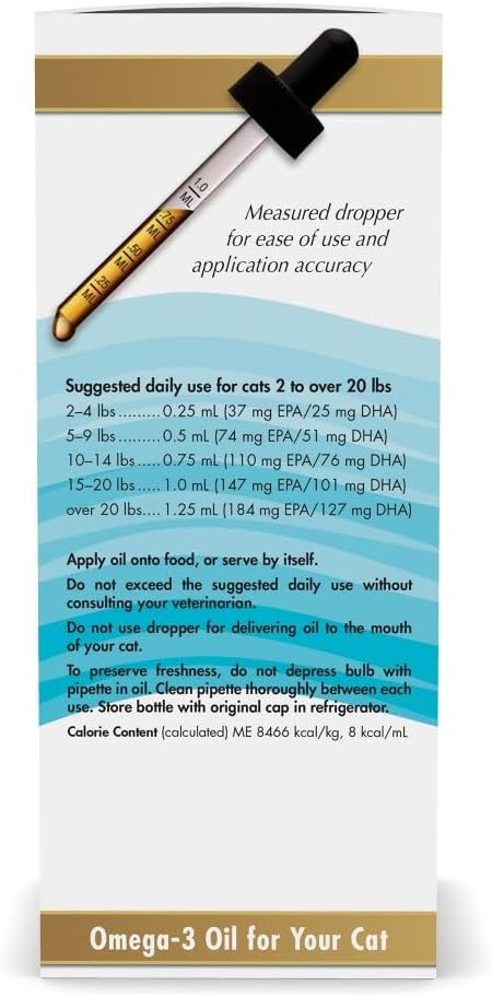 Omega-3 Fish Oil for Cats - Nordic Naturals - 2 oz - Unflavored - EPA & DHA - Promotes Heart, Skin, Coat, Joint, & Immune Health - Non-GMO - 304 mg Omega-3 Per mL